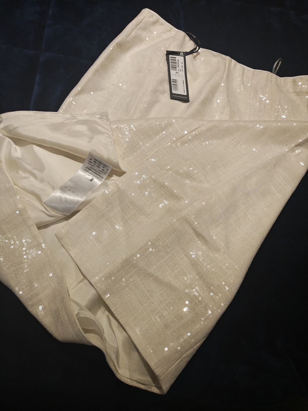 Sparkle Cream Mini Skirt with Sequin Detail 12
